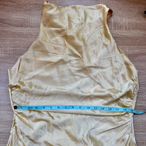 NWT Reformation Casette Silk Dress Maxi Long Wedding Cocktailin Blonde Yellow 12 - Picture 12 of 17
